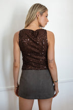 LIIMA Sheer Sequin Tank Top