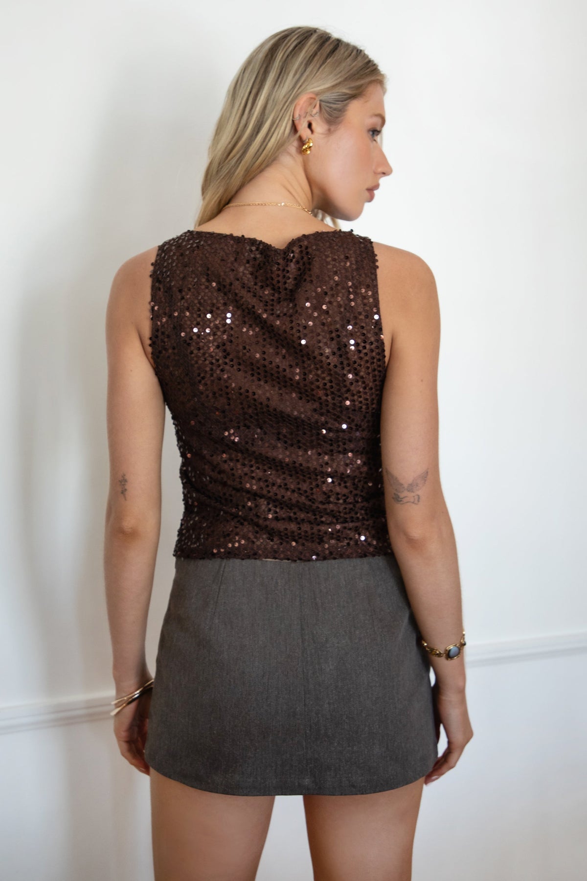 LIIMA Sheer Sequin Tank Top