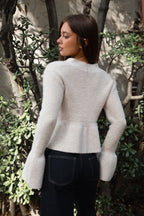 LETTIE Sweater Knit V-Neck Cardigan