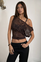 ELAN Lace Off The Shoulder Top