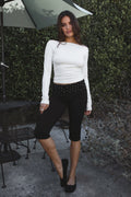 LINEA Brushed Off-The-Shoulder Long Sleeve Top