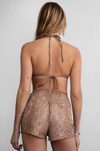 Darlene Leather Western Short Set