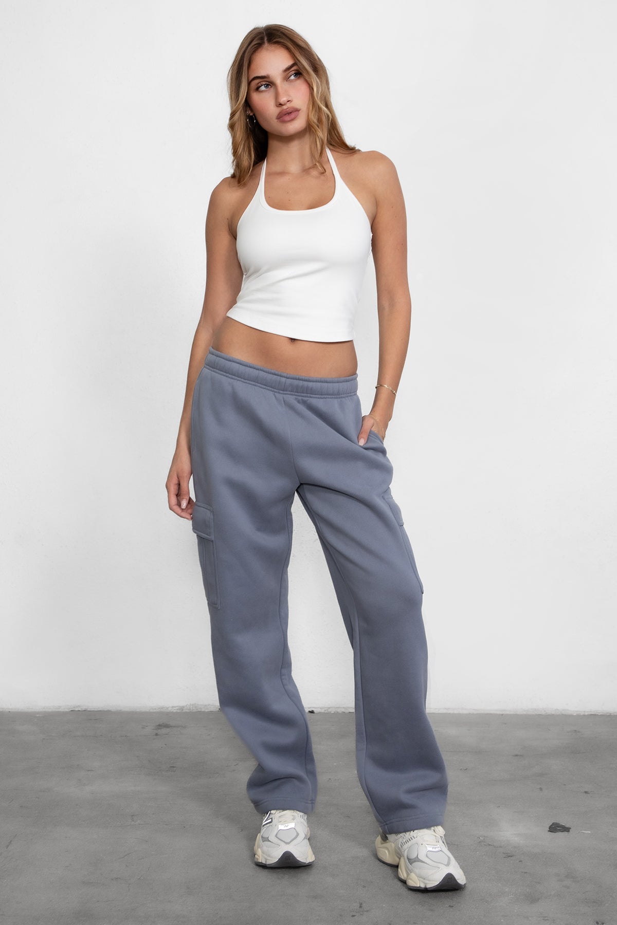 Hana Plush Fleece Cargo Pants