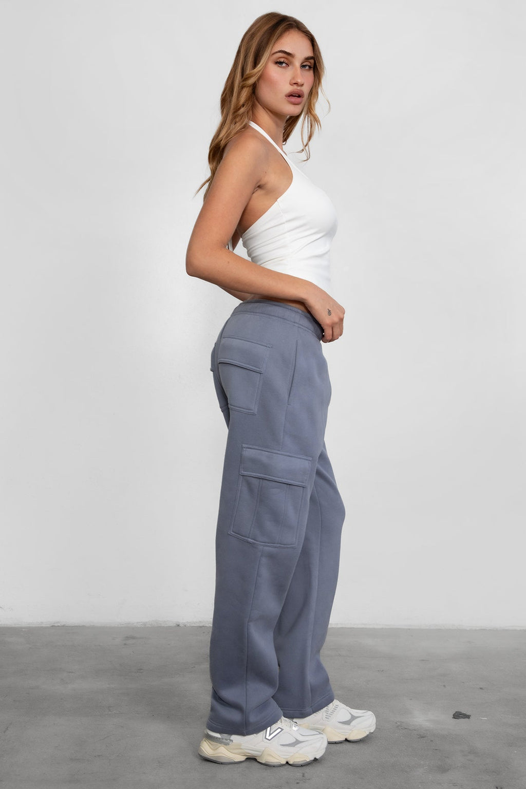 Hana Plush Fleece Cargo Pants