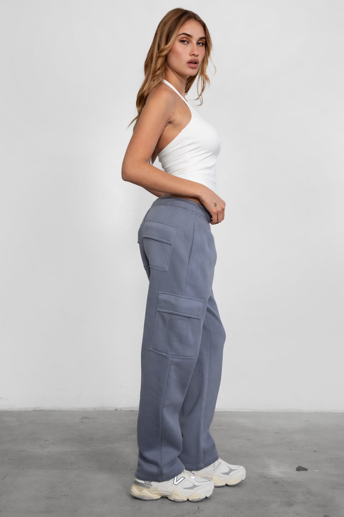 Hana Plush Fleece Cargo Pants