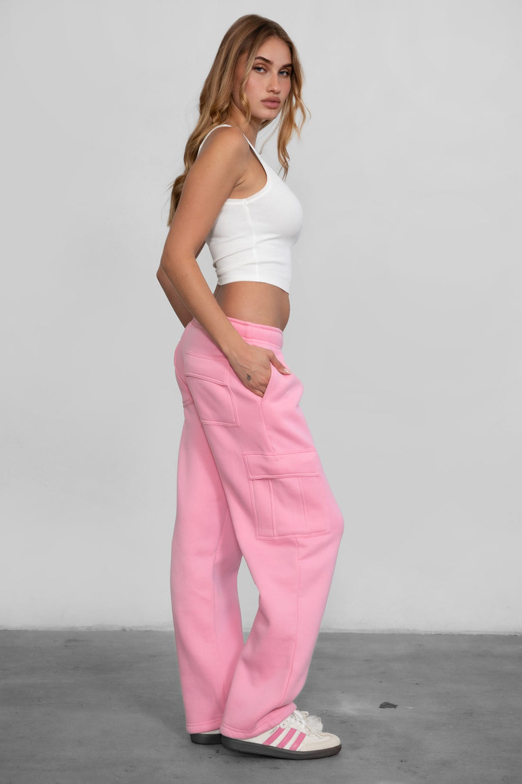 Hana Plush Fleece Cargo Pants