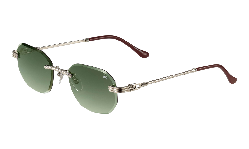Hustler Rimless Drill Mount 24KT White Gold / Army Green DMHU2 0040 42D5