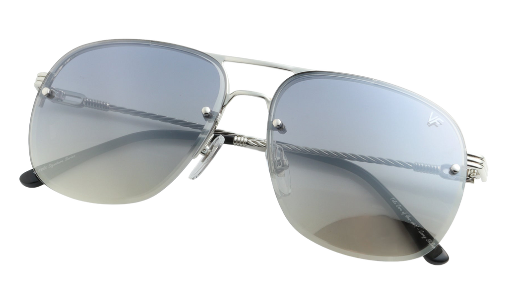 Snatch Bevel Rimless Drill Mount 18KT White Gold / Pastel Gray Gradient Flash Silver DMSN2 0006 48D1