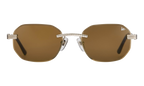 Hustler Rimless Drill Mount 24KT White Gold / Brown DMHU2 0045 42B6