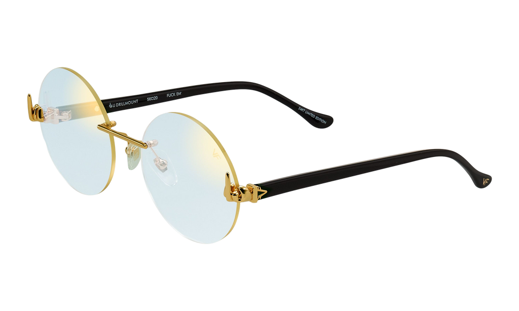 508 Rimless Drill Mount F.U. Edition 24KT Yellow Gold / Black / Flash Gold DMMF2 0005 16T3