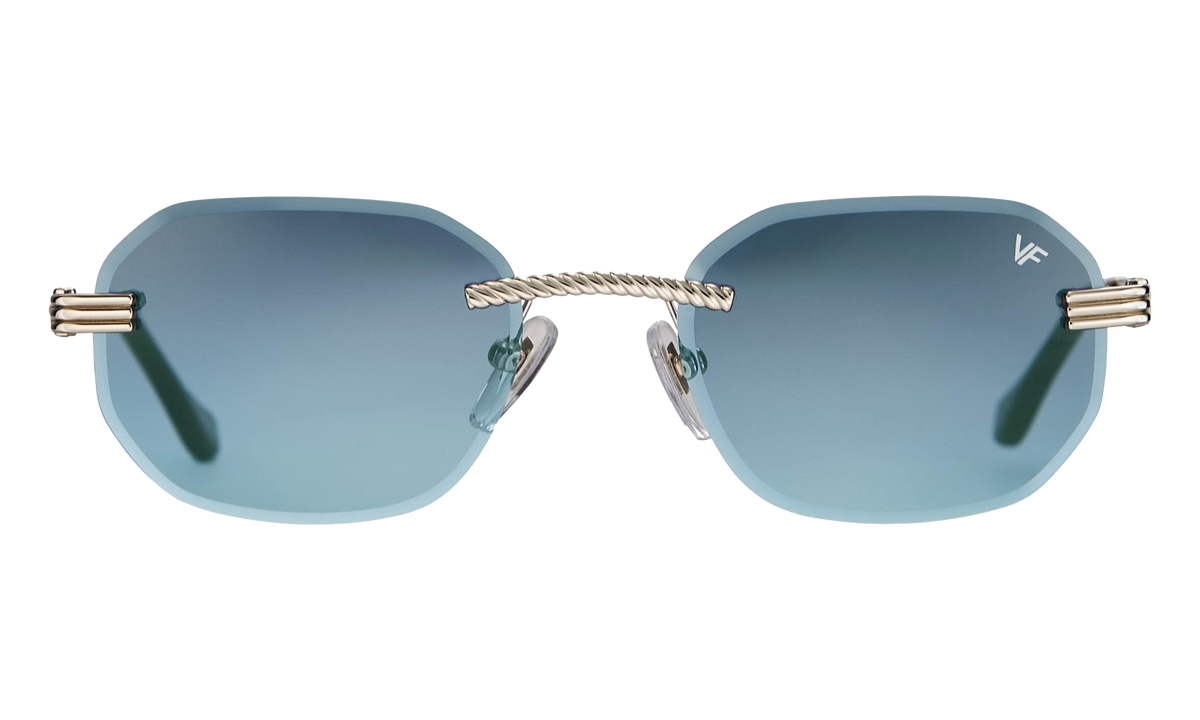 Hustler Rimless Drill Mount 24KT White Gold / Grape Blue DMHU2 0053 42A7
