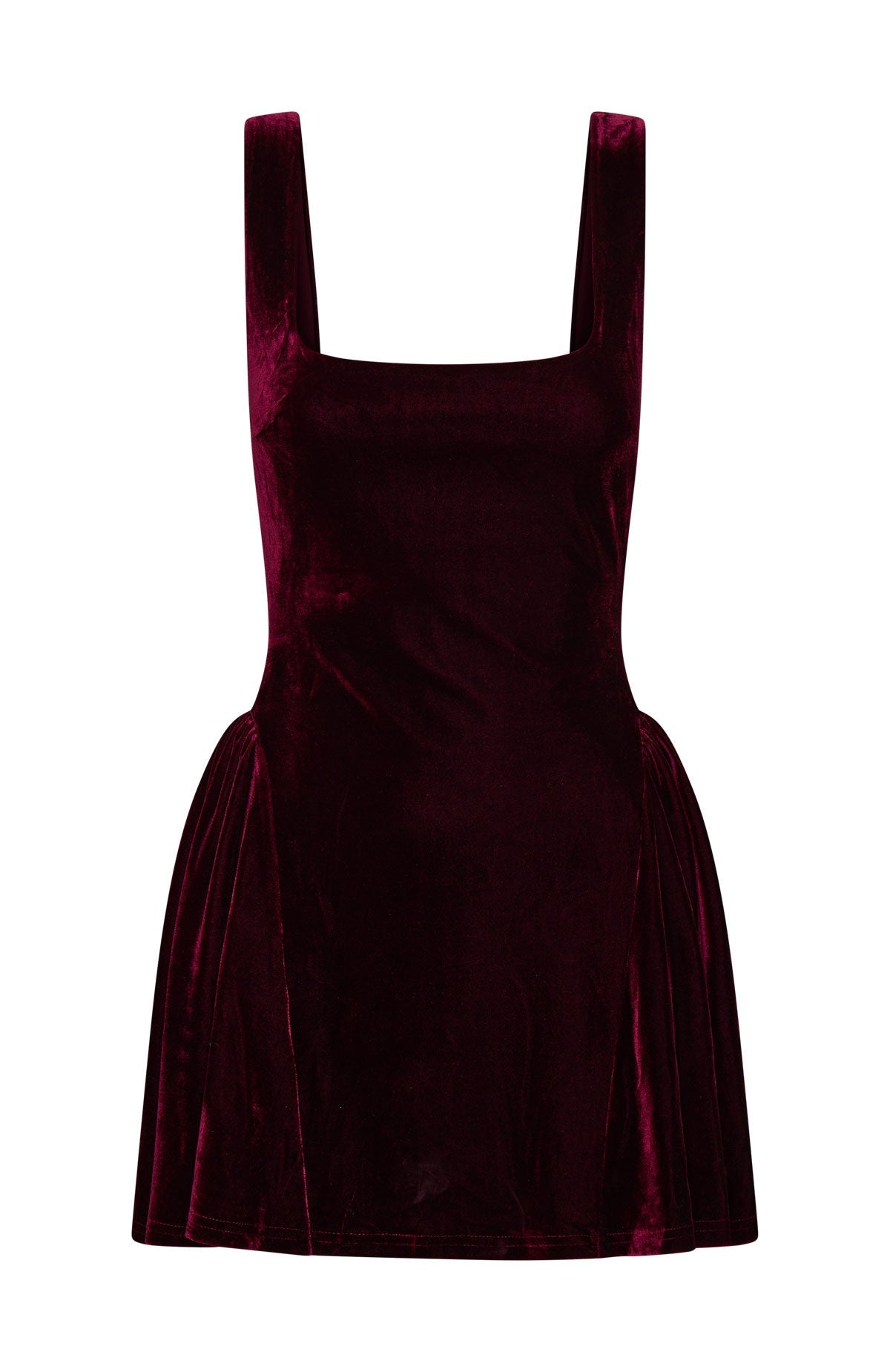 Midnight In Paris Velvet Mini Dress Burgundy