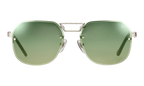 CEO Bevel Rimless Drill Mount 18KT White Gold / Pastel Green Gradient Flash Silver DMCE2 0008 48B3