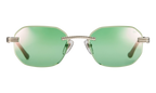 Hustler Rimless Drill Mount 24KT White Gold / Powder Green Flash Purple DMHU2 0050 44D2