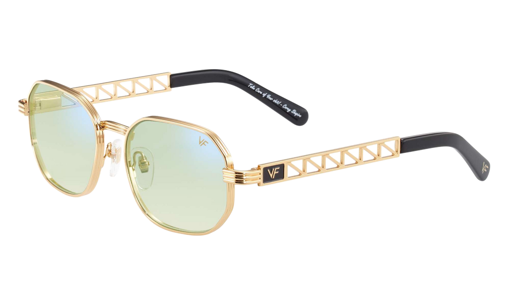 Hustler Jacques Cartier Edition 24KT Yellow Gold / Powder Green Flash Blue JCHU2 0004 11C1