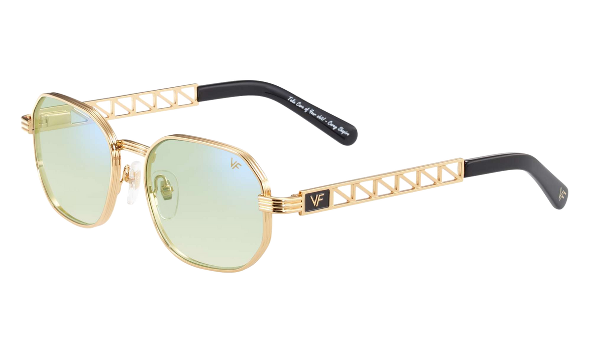 Hustler Jacques Cartier Edition 24KT Yellow Gold / Powder Green Flash Blue JCHU2 0004 11C1