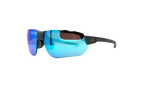 Conquer Sunglasses Gray Blue Mirror - Satin Carbon / Black Rubber 8600132 060161