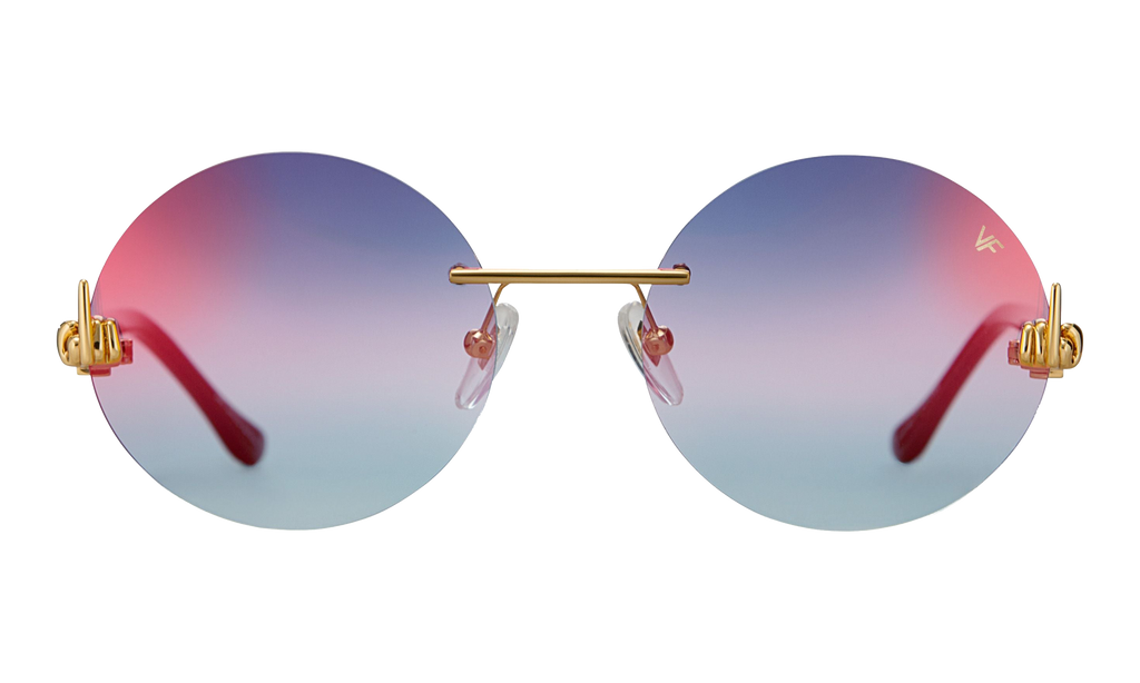 508 Rimless Drill Mount F.U. Edition 24KT Yellow Gold / Black / Grape Pop DMMF2 0009 16T7