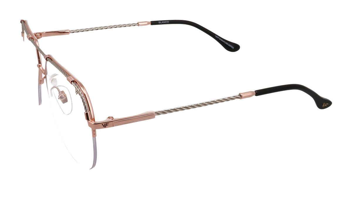 Blanco Half Rim 24KT Two-Tone Rose / White Gold / Clear HRBA2 0006 17A3