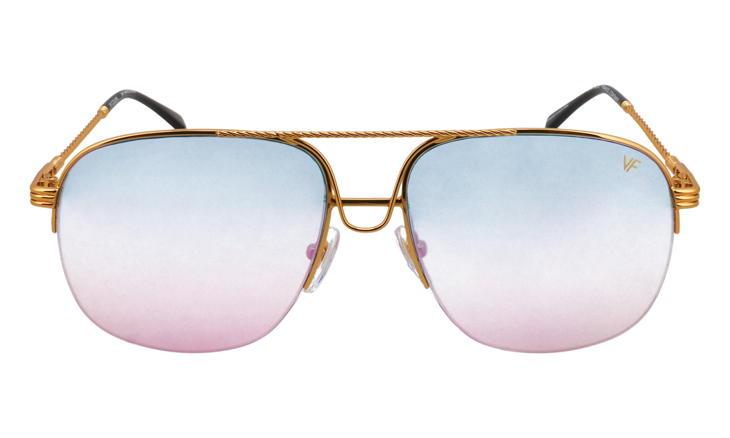 Collins Half Rim 24KT Yellow Gold / Blue Pink Gradient Multiflash MPCL2 0005 54T8
