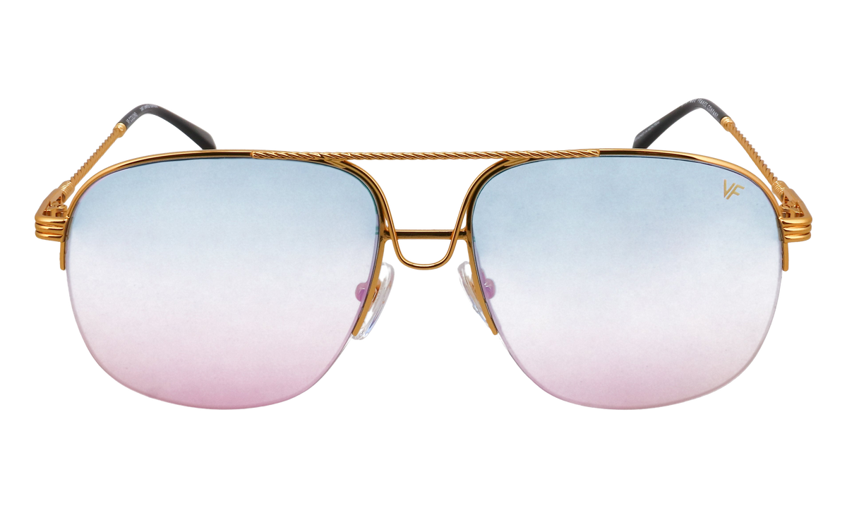 Collins Half Rim 24KT Yellow Gold / Blue Pink Gradient Multiflash MPCL2 0005 54T8