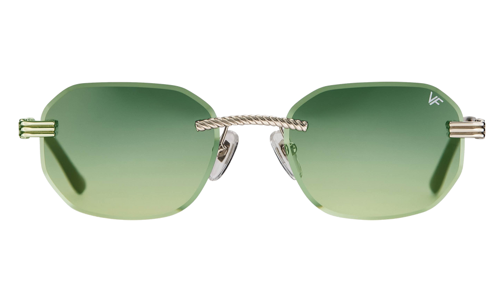 Hustler Rimless Drill Mount 24KT White Gold / Green / Yellow DMHU2 0052 42A6
